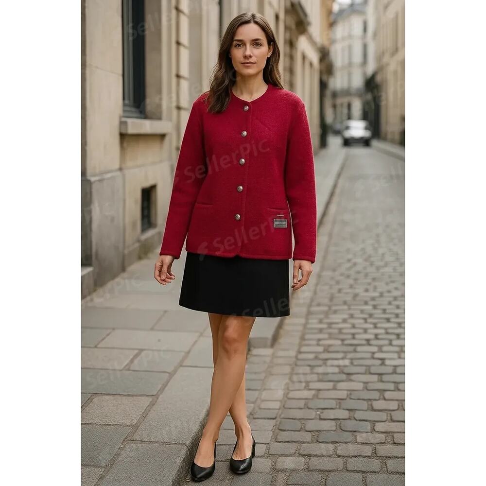 Vintage GEIGER wool jacket, circa 1980s, made in Austria of Reine Schurwolle